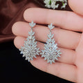Luxury Full Rhinestone Bridal Drop Earrings For Wedding Evening Fashion Jewelry view 2