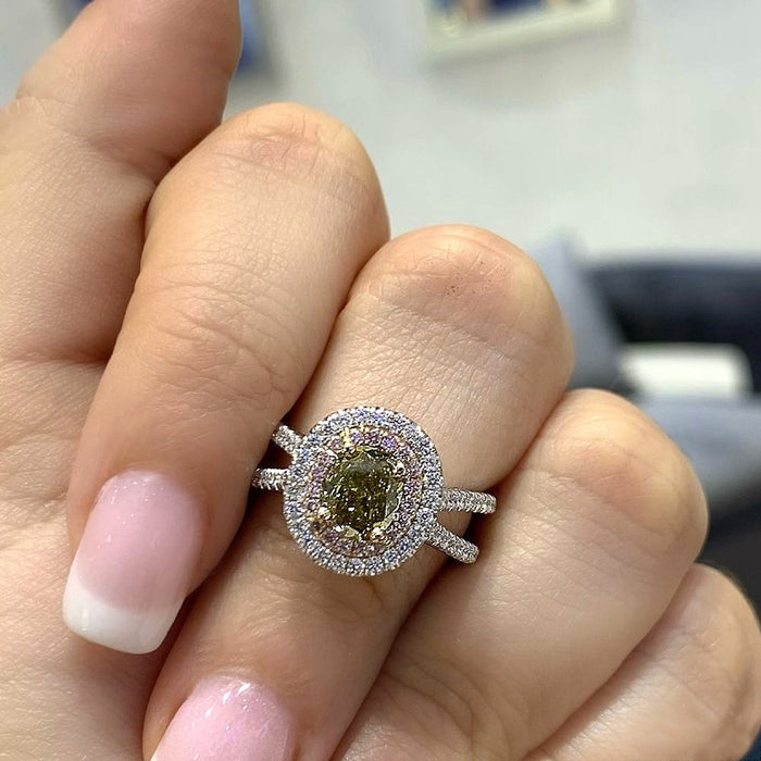 Delicate Zircon Engagement Ring For Women Elegant Ruili Style Popular Versatile Wedding Band Jewelry