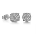 European American Full Zircon Hip Hop Men Stud Earrings Micro Inlaid Plated Round Ear Jewelry view 5