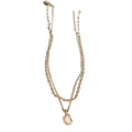 French Minimalist Irregular Pearl Double Layer Copper Clavicle Necklace For Women view 5