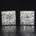 Classic Square Full Diamond Zircon Stud Earrings Hip Hop Micro Pave Unisex Sparkling Jewelry view 1