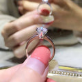 Classic Six Prong Eight Hearts Eight Arrows Zircon Ring, Luxury Simulated Diamond Engagement Ring view 4