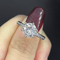 Classic Six Prong Eight Hearts Eight Arrows Zircon Ring, Luxury Simulated Diamond Engagement Ring view 6
