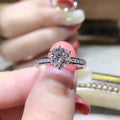 Classic Six Prong Eight Hearts Eight Arrows Zircon Ring, Luxury Simulated Diamond Engagement Ring view 1