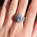 Luxury Copper Wedding Ring With White Gold Plating And Hand Set Zircon Stones For Bridal Jewelry view 4