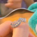 Sparkling Marquise Gemstone Double Wishbone Ring For Women Layered Zircon Fashion Finger Jewelry view 4