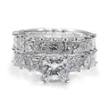 European American Designer Double Layer Simulated Zircon Ring Set For Women Hand Jewelry view 3