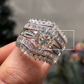 Trendy Three Piece Stackable Ring Set, European American Couple Rings For Fashion Jewelry view 4