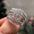 Trendy Three Piece Stackable Ring Set, European American Couple Rings For Fashion Jewelry view 2