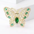 Elegant Zircon Butterfly Brooch Pin For Coat And Apparel Decoration view 2