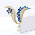 Copper Zircon Tulip Brooch For Elegant Suit And Coat Decoration view 2