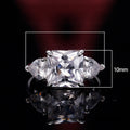Korean Princess Square Four Prong Pink Crystal Ring For Women, Light Luxury Zircon Color Gem Finger Ring view 5