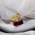 Silver Needle Rose Flower Earrings, Vintage French Pearl Asymmetric Camellia Stud Earrings view 4