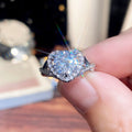 White Gold Plated Heart V Shape Full Zircon Women Ring, New European American Fashion Jewelry view 3