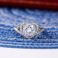 White Gold Plated Heart V Shape Full Zircon Women Ring, New European American Fashion Jewelry view 2