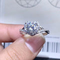 White Gold Plated Heart V Shape Full Zircon Women Ring, New European American Fashion Jewelry view 1
