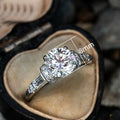 Four Prong Zircon Engagement Ring For Women, Simulated Diamond Bridal Wedding Finger Ring view 5