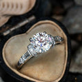 Four Prong Zircon Engagement Ring For Women, Simulated Diamond Bridal Wedding Finger Ring view 1