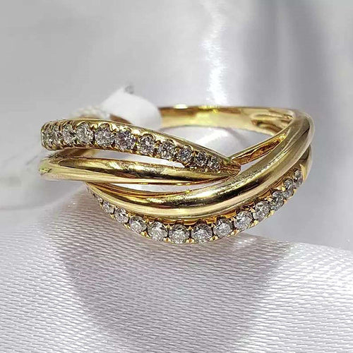 Korean Minimalist Girls Hand Jewelry Light Luxury Vintage Multi Layer Rhinestone Plain Index Ring