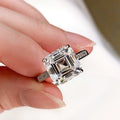 Classic Four Prong Square Zircon Wedding Ring For Women, European American Bridal Finger Jewelry view 1