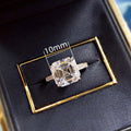 Classic Four Prong Square Zircon Wedding Ring For Women, European American Bridal Finger Jewelry view 5