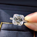 Classic Four Prong Square Zircon Wedding Ring For Women, European American Bridal Finger Jewelry view 4