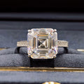 Classic Four Prong Square Zircon Wedding Ring For Women, European American Bridal Finger Jewelry view 3