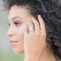 Vintage Palace Style Unisex Ring With Embossed Carved Floral Pattern And Two Tone Finish view 3