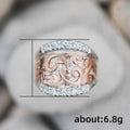 Vintage Palace Style Unisex Ring With Embossed Carved Floral Pattern And Two Tone Finish view 4