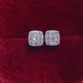 Sparkling Square Zircon Stud Earrings For Women Elegant Light Luxury Face Slimming Ear Jewelry view 3