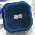 Sparkling Square Zircon Stud Earrings For Women Elegant Light Luxury Face Slimming Ear Jewelry view 4
