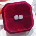 Sparkling Square Zircon Stud Earrings For Women Elegant Light Luxury Face Slimming Ear Jewelry view 2