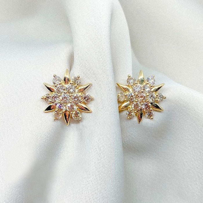 Winter Snowflake Dangle Earrings Korean Trendy Floral Stud Earrings For Women Fashion Jewelry