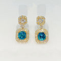 Light Luxury Geometric Square Drop Earrings For Women With Colorful Gemstone Design view 1