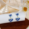 Sweet Cartoon Colorblock Double Heart Enamel Alloy Stud Drop Earrings view 2