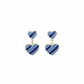 Sweet Cartoon Colorblock Double Heart Enamel Alloy Stud Drop Earrings view 5