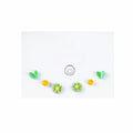 Green Daisy Heart Enamel Stud Set, Sweet Cartoon Contrast Color Mini 3 Pair Women's Earrings view 5