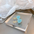 Elegant Gold Alloy Huggie Hoop Drops With Sparkling Crystal Rhinestone Candy Heart Charms Earrings view 4
