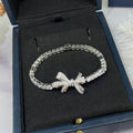 2026 Light Luxury Metal Zircon Bow Bracelet For Women Fashion OL Elegant Hand Jewelry view 4