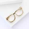 Smooth Alloy Glasses Brooch For Women's Suit And Coat Decoration view 3