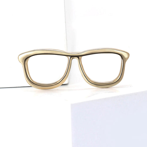 Smooth Alloy Glasses Brooch For Women's Suit And Coat Decoration