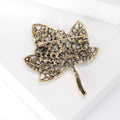 Alloy Hollow Rhinestone Leaf Brooch Pin For Fashion Apparel view 3