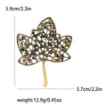 Alloy Hollow Rhinestone Leaf Brooch Pin For Fashion Apparel view 6
