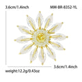 Copper Zircon Daisy Brooch Elegant Anti Exposure Dress Shirt Pin view 5