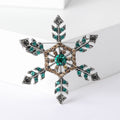 Alloy Rhinestone Snowflake Brooch Pin For Christmas Suit Decoration view 6