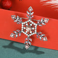 Alloy Rhinestone Snowflake Brooch Pin For Christmas Suit Decoration view 2