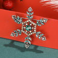 Alloy Rhinestone Snowflake Brooch Pin For Christmas Suit Decoration view 4