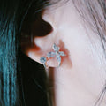 Korean Dongdaemun Style Floral Zircon Clip On Earrings For Women Simple Versatile Fashion Ear Jewelry view 2