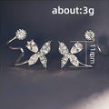 Korean Dongdaemun Style Floral Zircon Clip On Earrings For Women Simple Versatile Fashion Ear Jewelry view 5