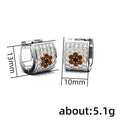 Korean Style Full Diamond Flower Huggie Earrings With Zircon Studs For Women Trendy Jewelry view 5